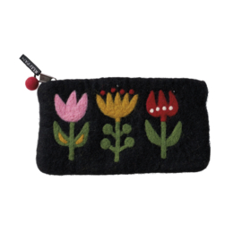 Klippan etui wolvilt Tulip black