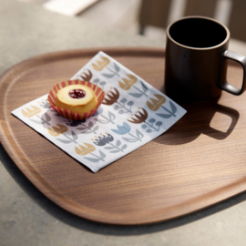 Paper napkin Tulip grey, 12 pakjes met 20 servetten