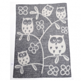Tree Owl grijs  - wiegdeken wol