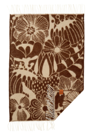 Blomranka brown wiegdeken wol