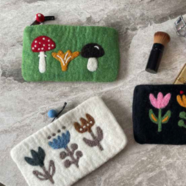 Klippan etui wolvilt Tulip white  set van 2