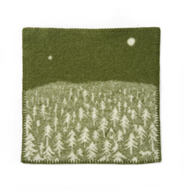 Seatpad House in the Forest groen - 100% lamswol