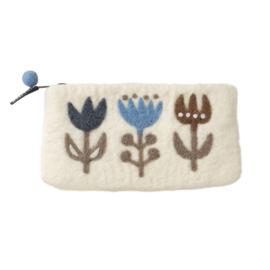 Klippan etui wolvilt Tulip white