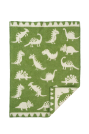 Wiegdeken wol - Dino groen