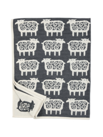 Klippan deken organic cotton - Black Sheep - donkergrijs