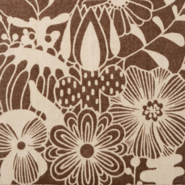 Blomranka brown wiegdeken wol