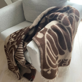 Eco wollen woondeken Blomranka brown-beige