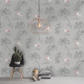 FLAMINGO BEHANG - Dutch Imaginarium 12381