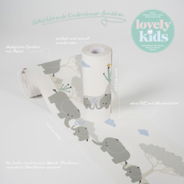 OLIFANTEN BEHANGRAND - AS Creation Lovely Kids 403747