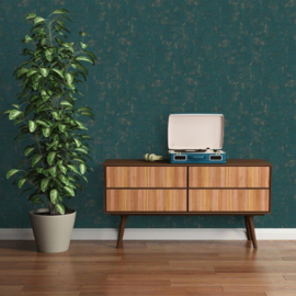 PETROL GOUD BETONLOOK BEHANG - AS Creation Jade 2 395122