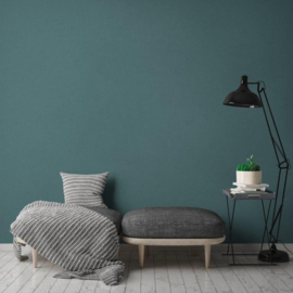 PETROL LINNENLOOK BEHANG - AS Creation Jade 2 390399