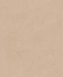NATUREL LEDERLOOK ZANDSTREPEN BEHANG - BN Wallcoverings Imagine Swirl 221041