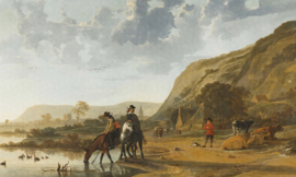 RIVER LANDSCAPE WITH HORSEMAN 8028 FOTOBEHANG - Dutch Painted Memories