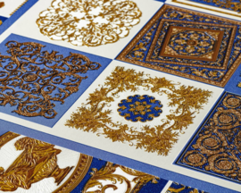 KLASSIEK TRADITIONEEL BAROK BEHANG -  Blauw Goud - AS Creation Versace 4