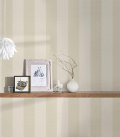 WIT BEIGE STREPEN BEHANG - AS Creation Natural Living "Eco" 386652