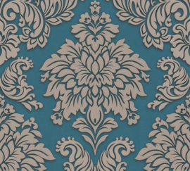 TURQUOISE TAUPE ORNAMENTEN BEHANG - AS Creation Metropolitan Stories 368985