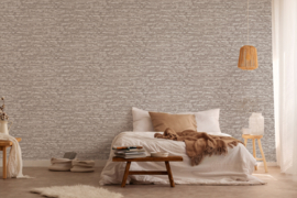 BEIGE GRIJZE STENEN BEHANG - AS Creation Attractive 2 390274