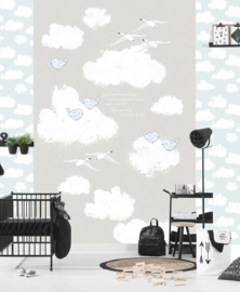 SWEET CLOUDS GREY FOTOBEHANG - Kidswalls Kay & Liv INK7023