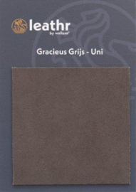 LEREN WANDTEGELS 1M² - GRACIEUS GRIJS UNI (niet verlijmd) - Walluxe Leathr 12,5x50cm