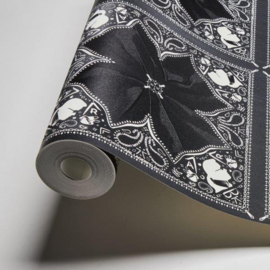 ZWART WIT KALEIDOSCOPE TEGEL BEHANG - AS Creation Karl Lagerfeld 378452