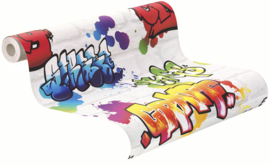 FELLE GEKLEURD GRAFFITI BEHANG - Rasch Kids & Teens 3 272901