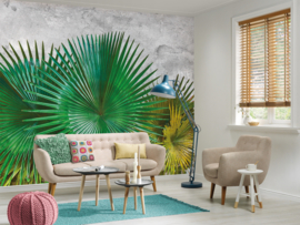 BETONMUUR MET PALMBLAD FOTOBEHANG - AS Creation DesignWalls DD118710