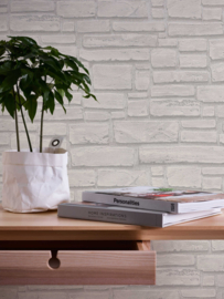 GRIJS WITTE STENEN BEHANG - AS Creation Best of Wood'n Stone 2 6623-16