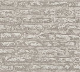 BEIGE GRIJZE STENEN BEHANG - AS Creation Attractive 2 390274