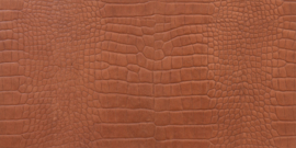 LEREN WANDTEGELS 1M² - CHICQUE COGNAC CROCO (niet verlijmd) - Walluxe Leathr 25x50cm