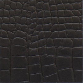 LEREN WANDTEGELS 1M² - ZEEUWS ZWART CROCO (zelfklevend) - Walluxe Leathr 25x50cm