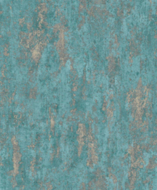 TURQUOISE GOUD BETONLOOK BEHANG - Erismann Daphne CC100618