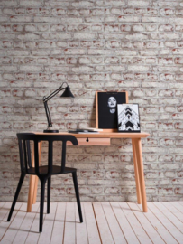 ROODBRUIN GRIJZE BAKSTENEN BEHANG - AS Creation Elements 2 362801