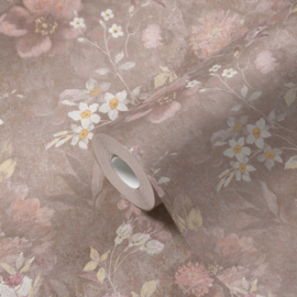 KLEURRIJKE BLOEMEN BEHANG - AS Creation Natural Living "Eco" 386363