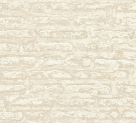 BEIGE WITTE STENEN BEHANG - AS Creation Attractive 2 390272