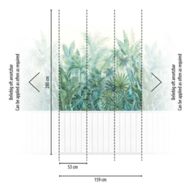 PLANTEN MET LAMBRISERING FOTOBEHANG - A.S. Création Wallpanel