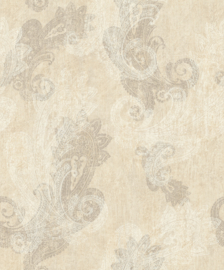 WIT TAUPE PAISLEY BEHANG - Rasch Indian Style 746433