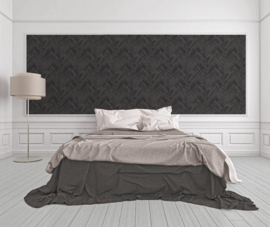 HOUTMOTIEF VISGRAAT BEHANG - Grijs Zwart - AS Creation Versace 4