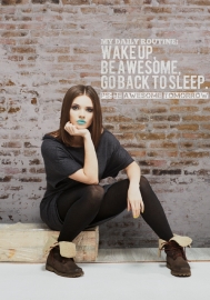 Fotobehang WAKE UP BE AWESOME - Windmill Avenue 6332014