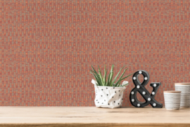 ORANJE ROOD BEIGE MODERN BEHANG - AS Creation Antigua 390922