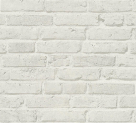LICHT GRIJZE BAKSTENEN BEHANG - AS Creation Elements 2 355814