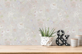 KLEURRIJKE BLOEMEN BEHANG - AS Creation Natural Living "Eco" 386364