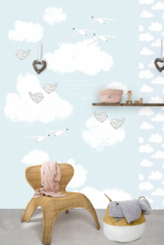 SWEET CLOUDS BLUE FOTOBEHANG - Kidswalls Kay & Liv INK7005