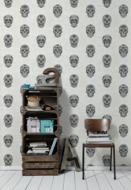 "Skulls" DOODSHOOFD BEHANG - AS Creation Boys & Girls 6 35817-1