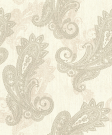 BEIGE ZILVER PAISLEY BEHANG - Rasch Indian Style 746419