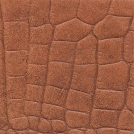 LEREN WANDTEGELS 1M² - CHICQUE COGNAC CROCO (zelfklevend) - Walluxe Leathr 25x50cm