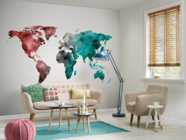 GRAFISCHE WERELDKAART FOTOBEHANG - AS Creation DesignWalls DD118708