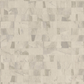 BEIGE GRIJZE MARMERBLOKKEN BEHANG - Rasch Textil ABACA 229362