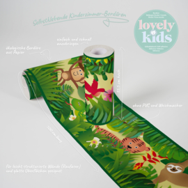 JUNGLE DIEREN BEHANGRAND - AS Creation Lovely Kids 403725