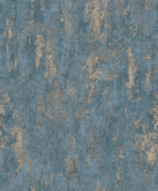 VERGRIJSD BLAUW GOUD BETONLOOK BEHANG - Erismann Daphne CC100608