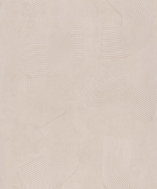 BEIGE LEDERLOOK ZANDSTREPEN BEHANG - BN Wallcoverings Imagine Swirl 221042